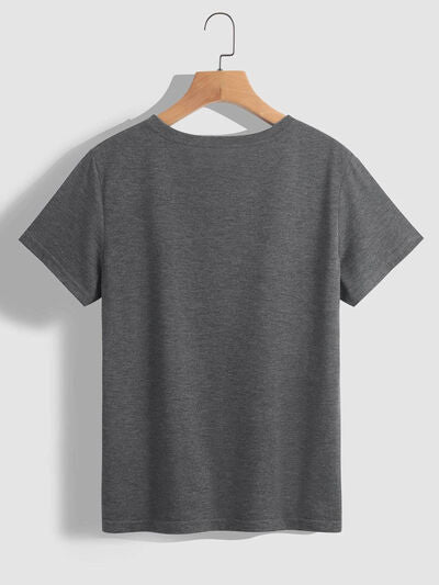Mardi Gras Graphic Round Neck Short Sleeve T-Shirt BLUE ZONE PLANET