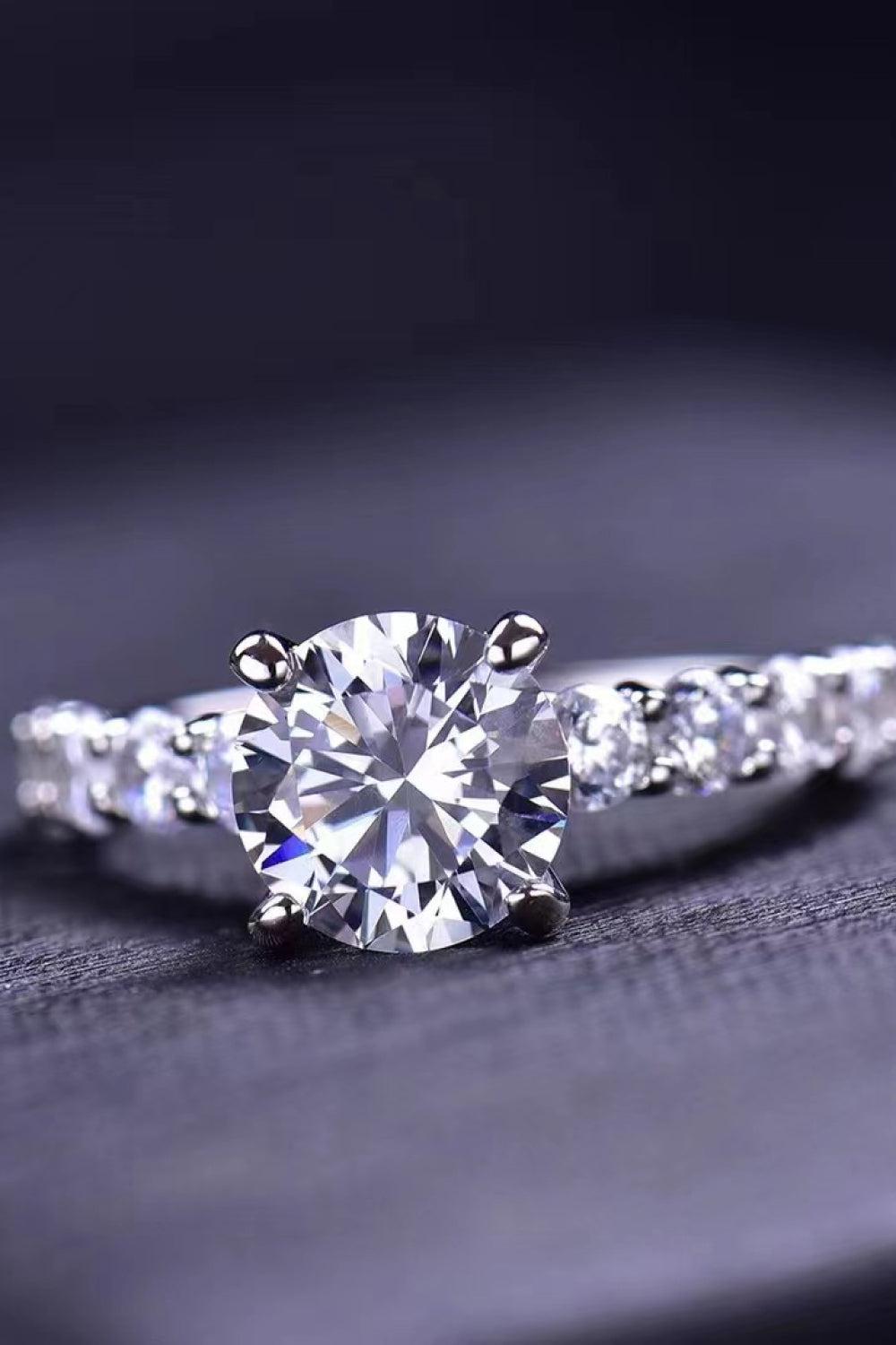 2 Carat 4-Prong Moissanite Ring BLUE ZONE PLANET