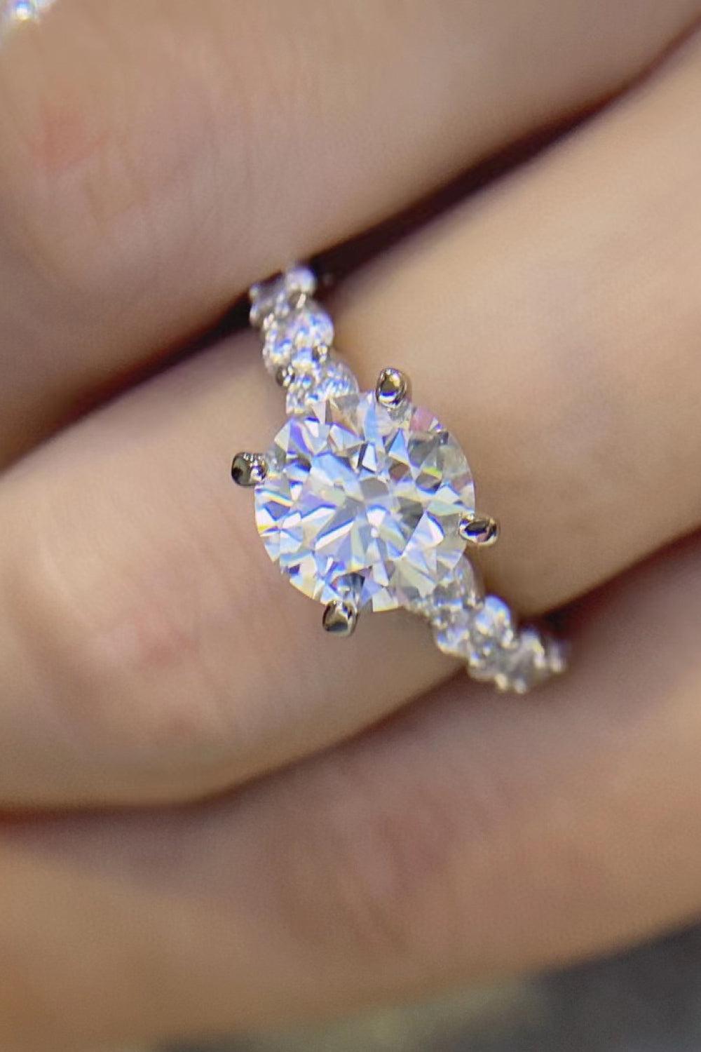 2 Carat 4-Prong Moissanite Ring BLUE ZONE PLANET