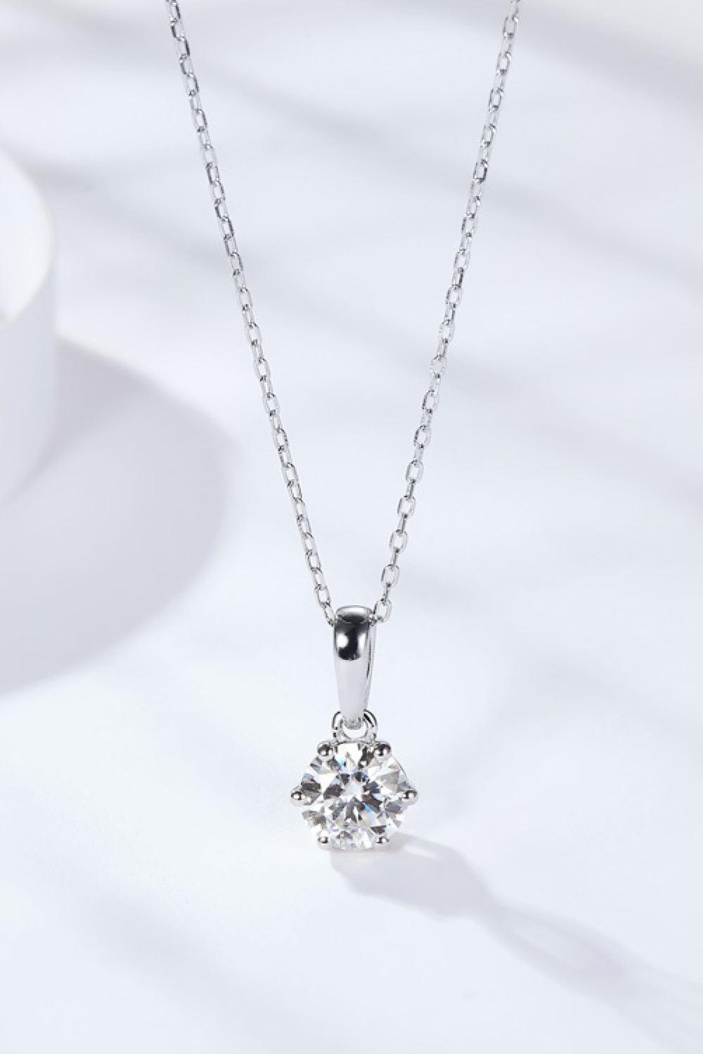 2 Carat 6-Prong Moissanite Pendant Necklace BLUE ZONE PLANET
