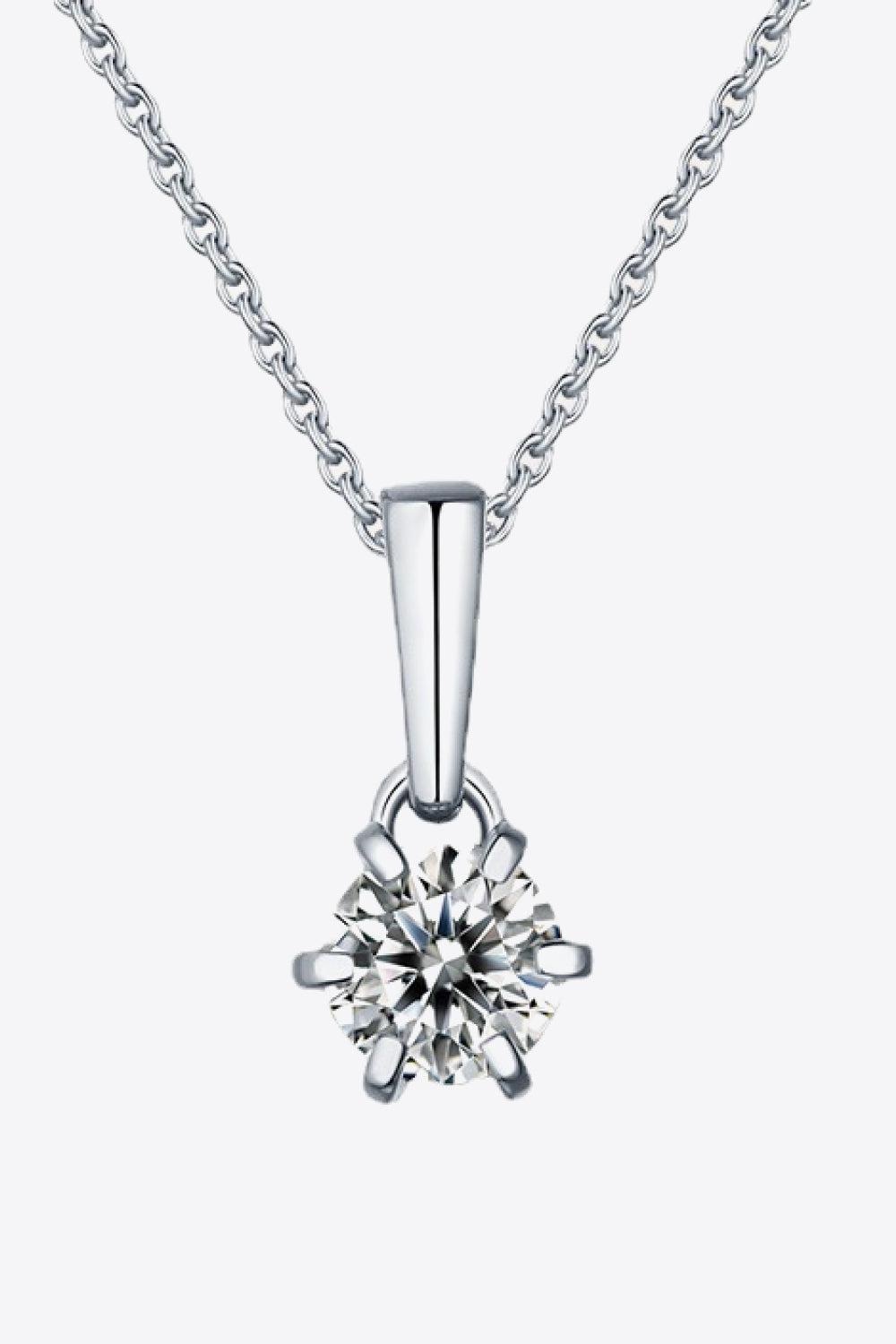 2 Carat 6-Prong Moissanite Pendant Necklace BLUE ZONE PLANET