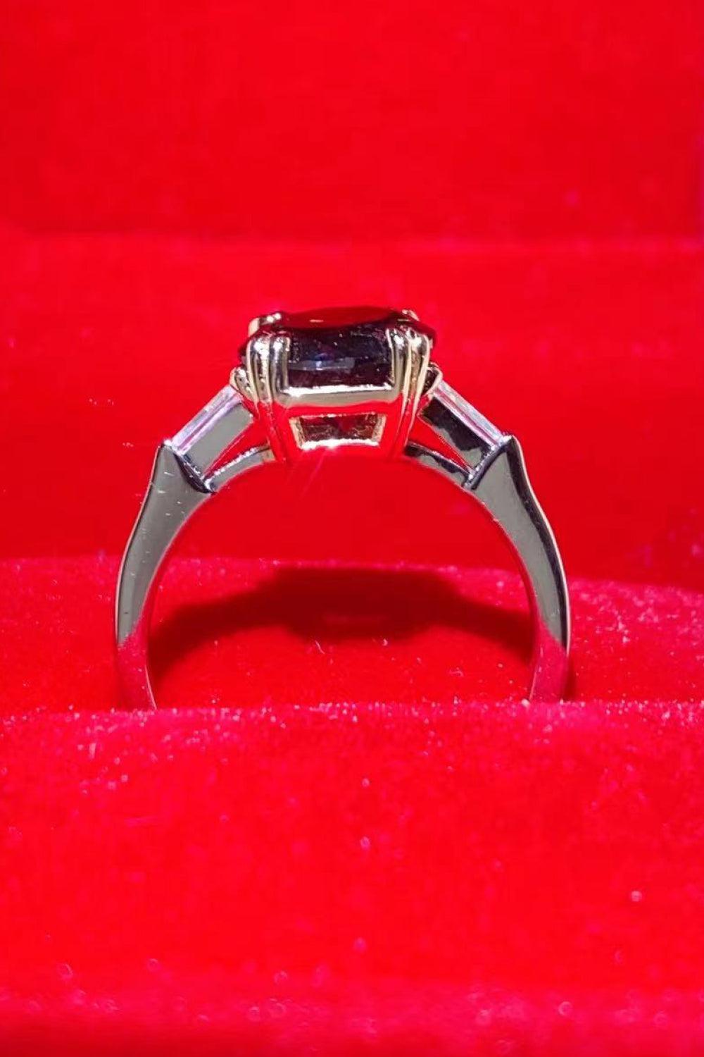 2 Carat Black Moissanite Platinum-Plated Ring BLUE ZONE PLANET