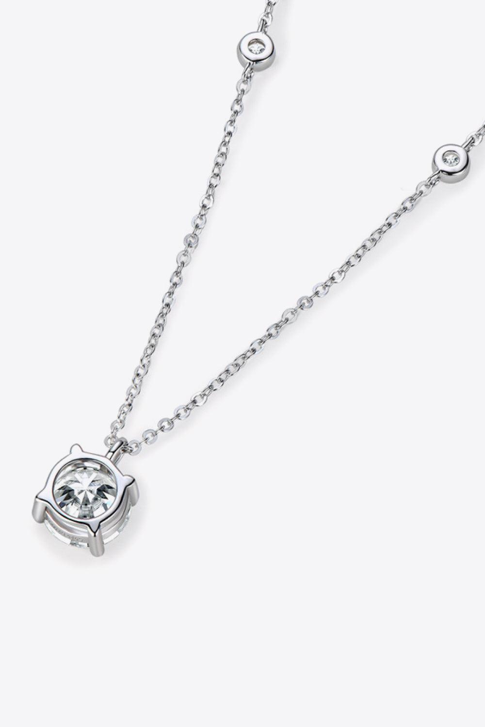 2 Carat Moissanite 4-Prong 925 Sterling Silver Necklace BLUE ZONE PLANET