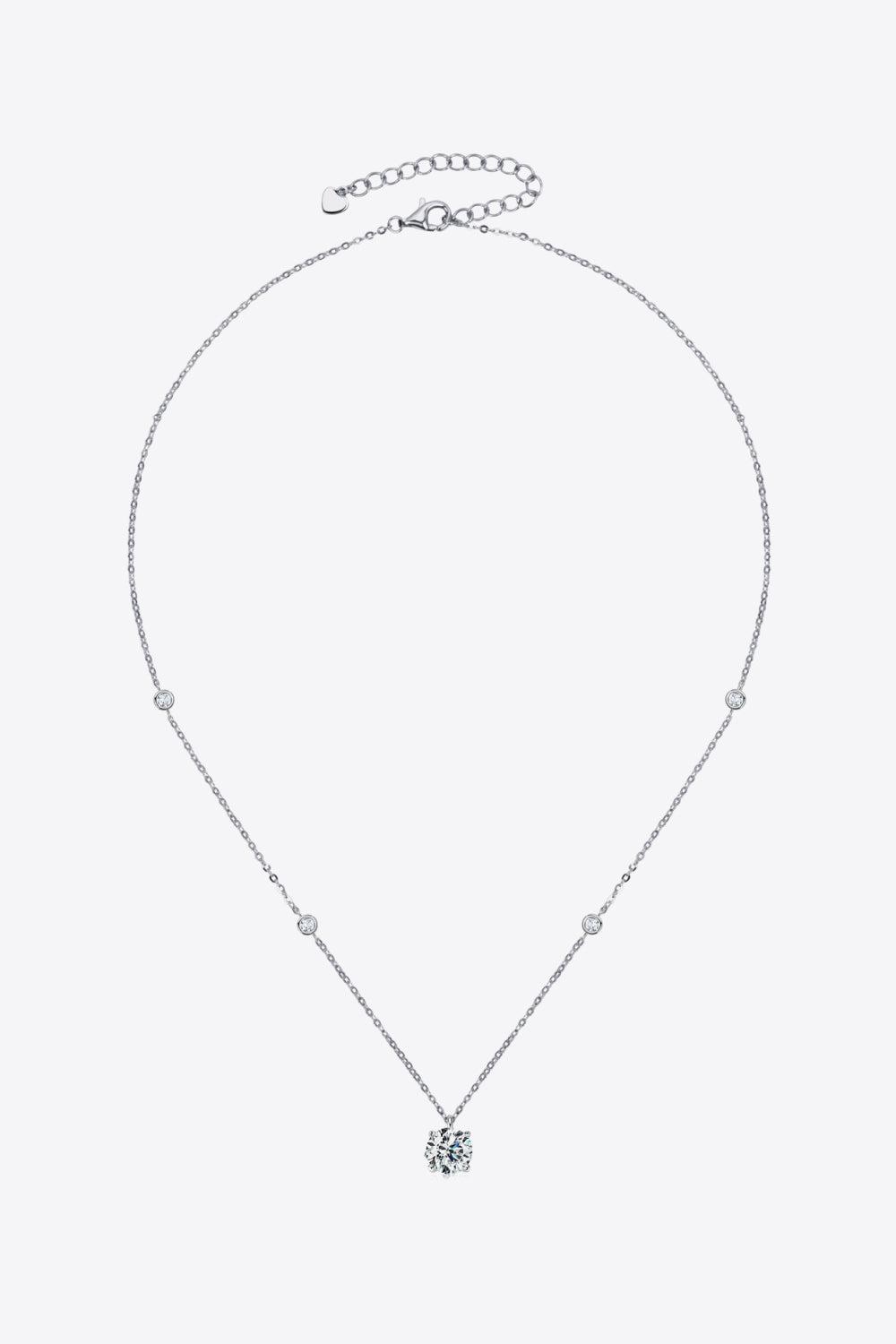 2 Carat Moissanite 4-Prong 925 Sterling Silver Necklace BLUE ZONE PLANET
