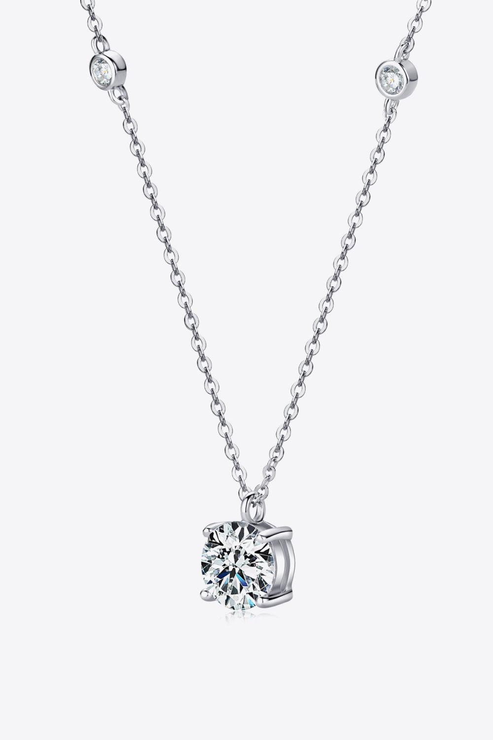 2 Carat Moissanite 4-Prong 925 Sterling Silver Necklace BLUE ZONE PLANET