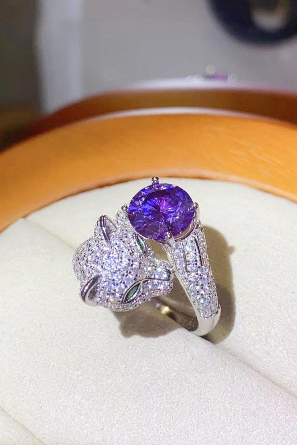 2 Carat Moissanite Adjustable Animal Bypass Ring BLUE ZONE PLANET