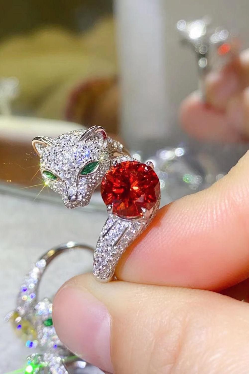 2 Carat Moissanite Adjustable Animal Ring BLUE ZONE PLANET