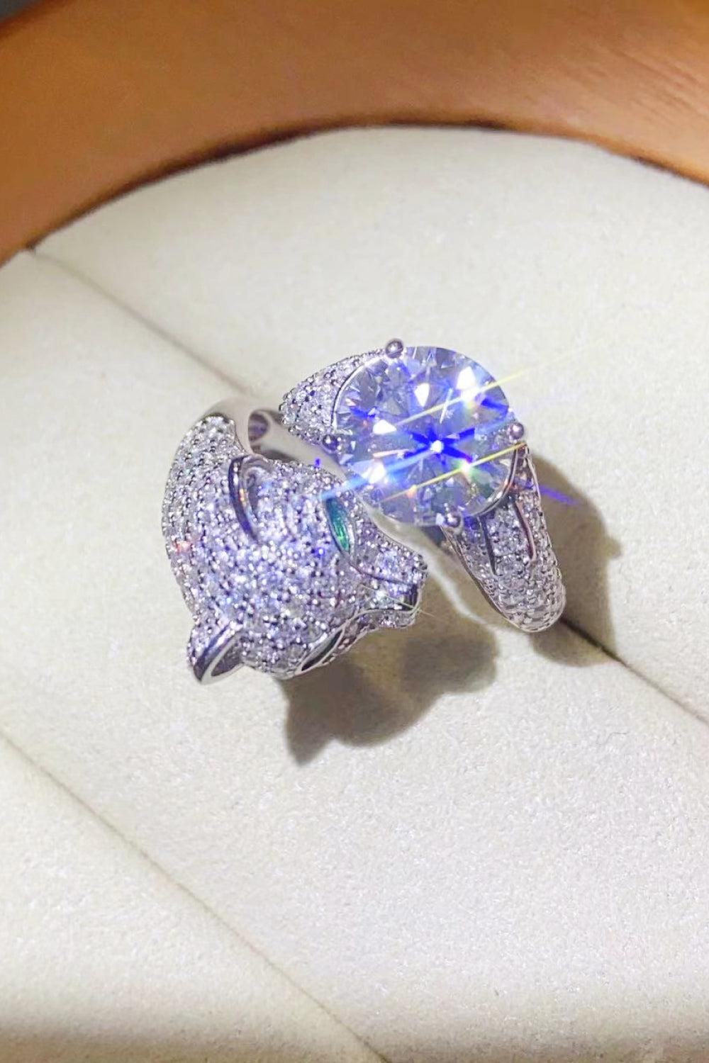 2 Carat Moissanite Adjustable Animal Ring BLUE ZONE PLANET
