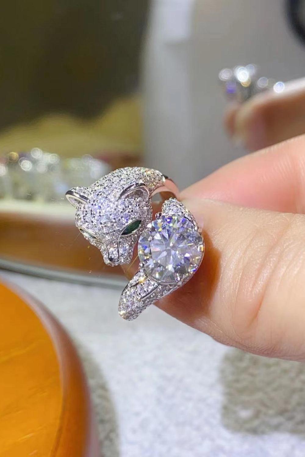 2 Carat Moissanite Adjustable Animal Ring BLUE ZONE PLANET