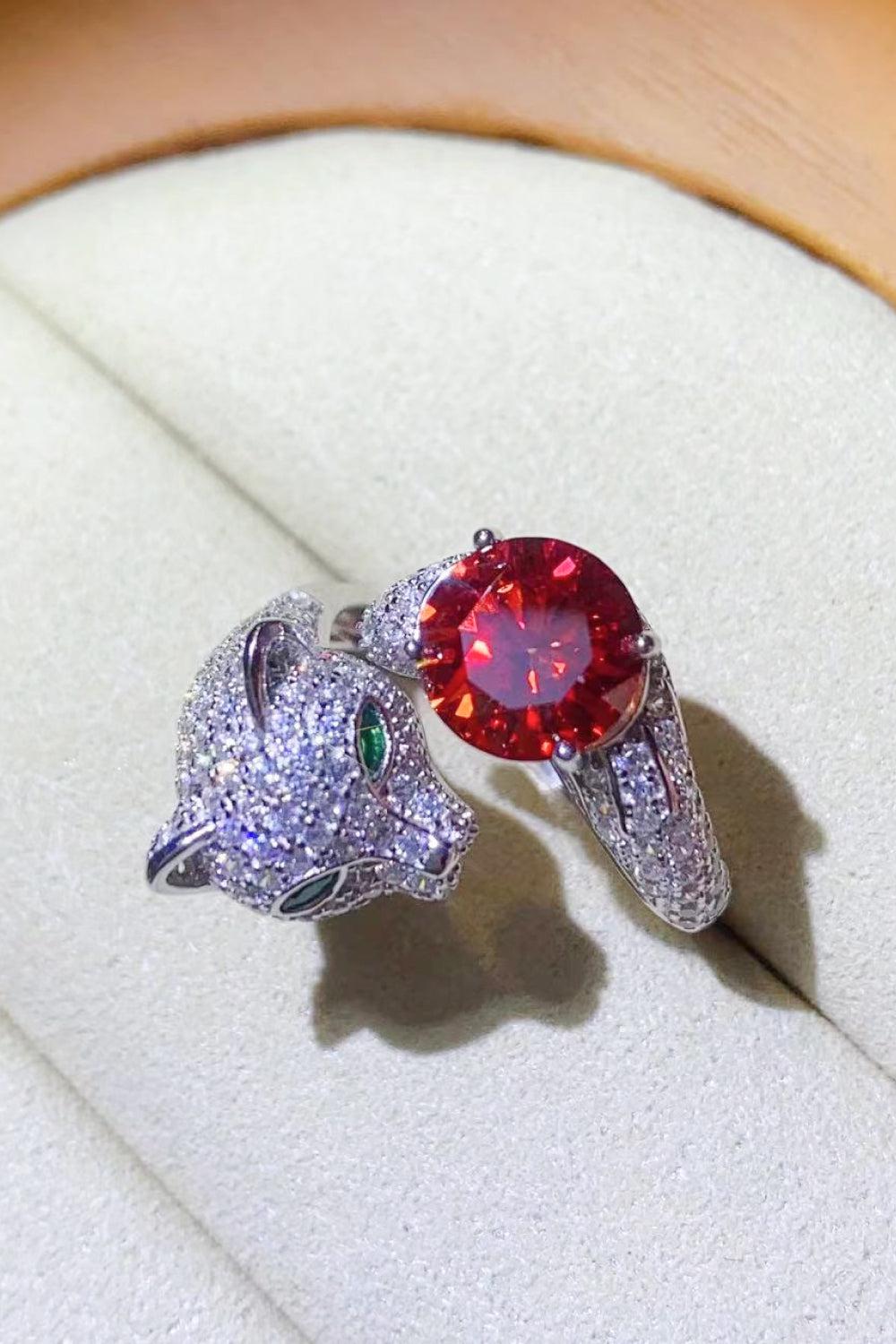 2 Carat Moissanite Adjustable Animal Ring BLUE ZONE PLANET