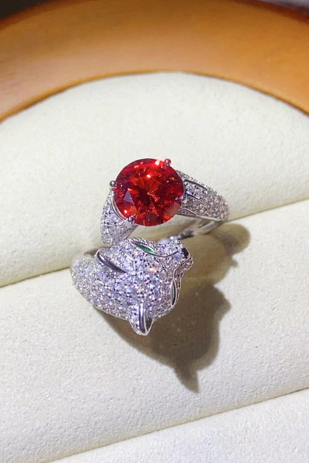 2 Carat Moissanite Adjustable Animal Ring BLUE ZONE PLANET