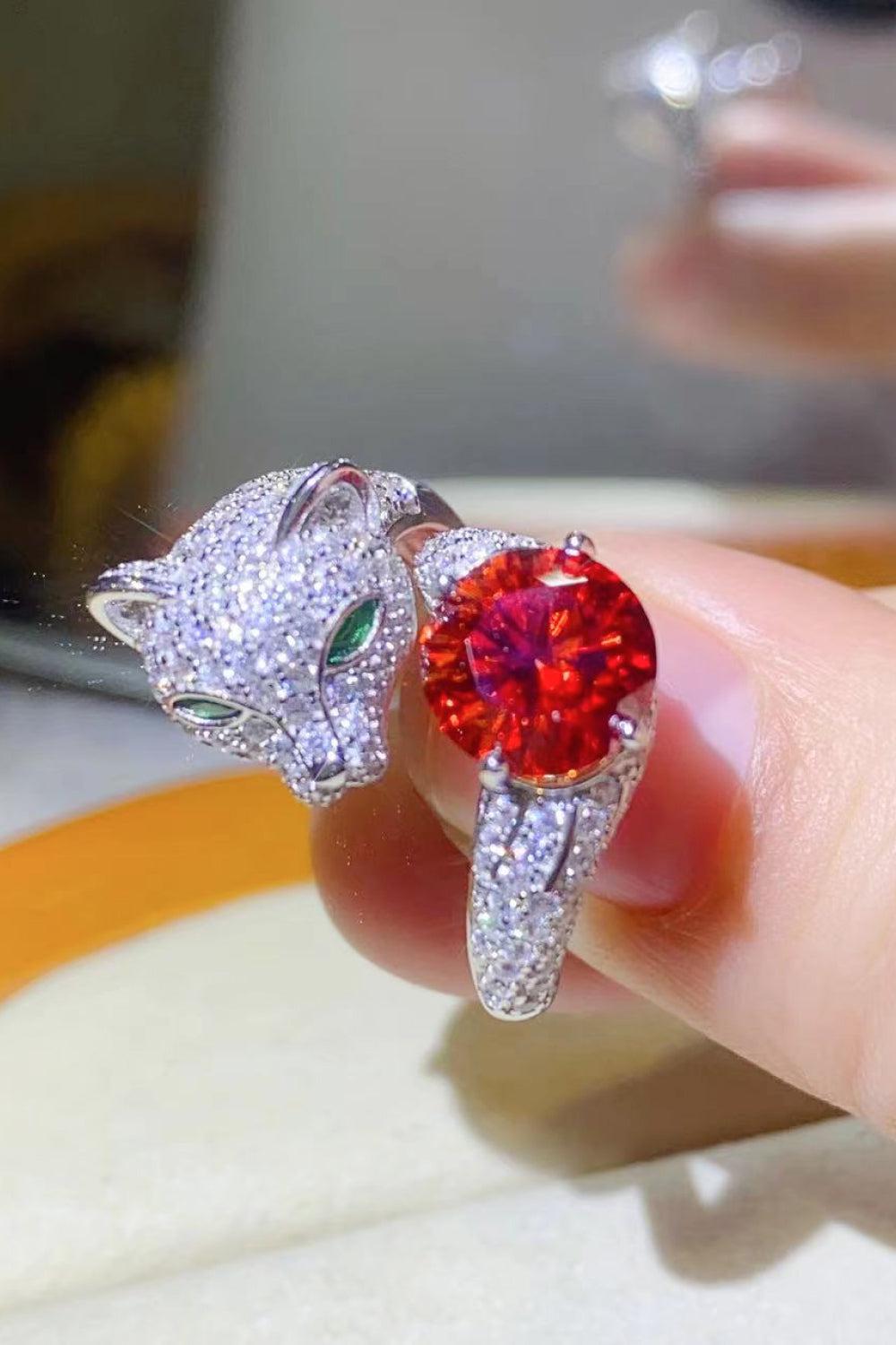 2 Carat Moissanite Adjustable Animal Ring BLUE ZONE PLANET