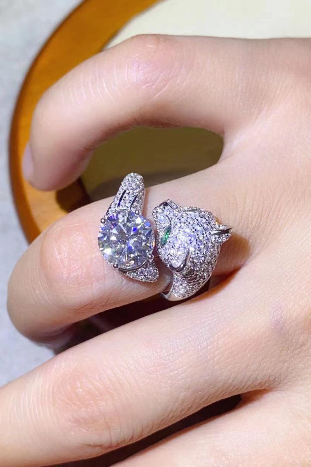 2 Carat Moissanite Adjustable Animal Ring BLUE ZONE PLANET