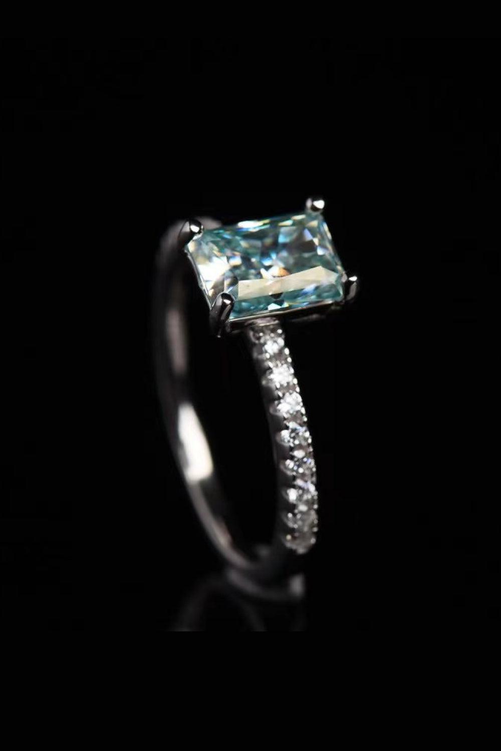 2 Carat Moissanite Ring BLUE ZONE PLANET