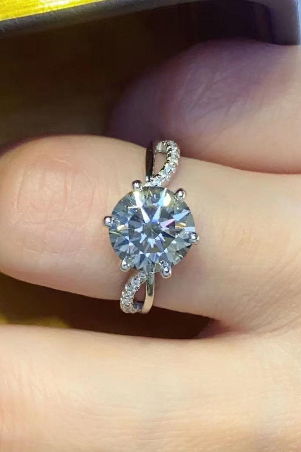 2 Carat Moissanite Ring in Smokey Gray BLUE ZONE PLANET
