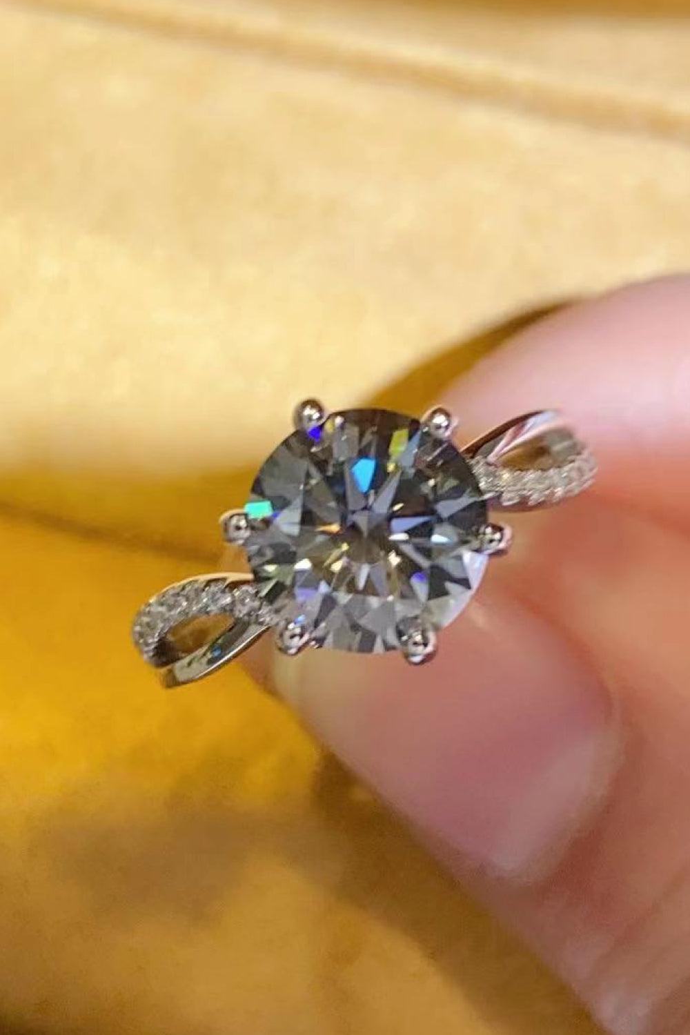 2 Carat Moissanite Ring in Smokey Gray BLUE ZONE PLANET
