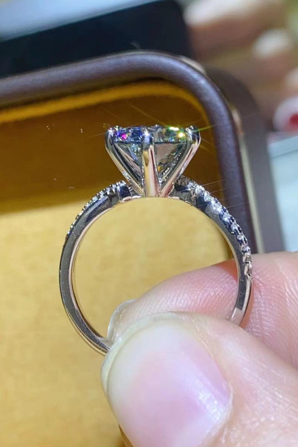 2 Carat Moissanite Ring in Smokey Gray BLUE ZONE PLANET