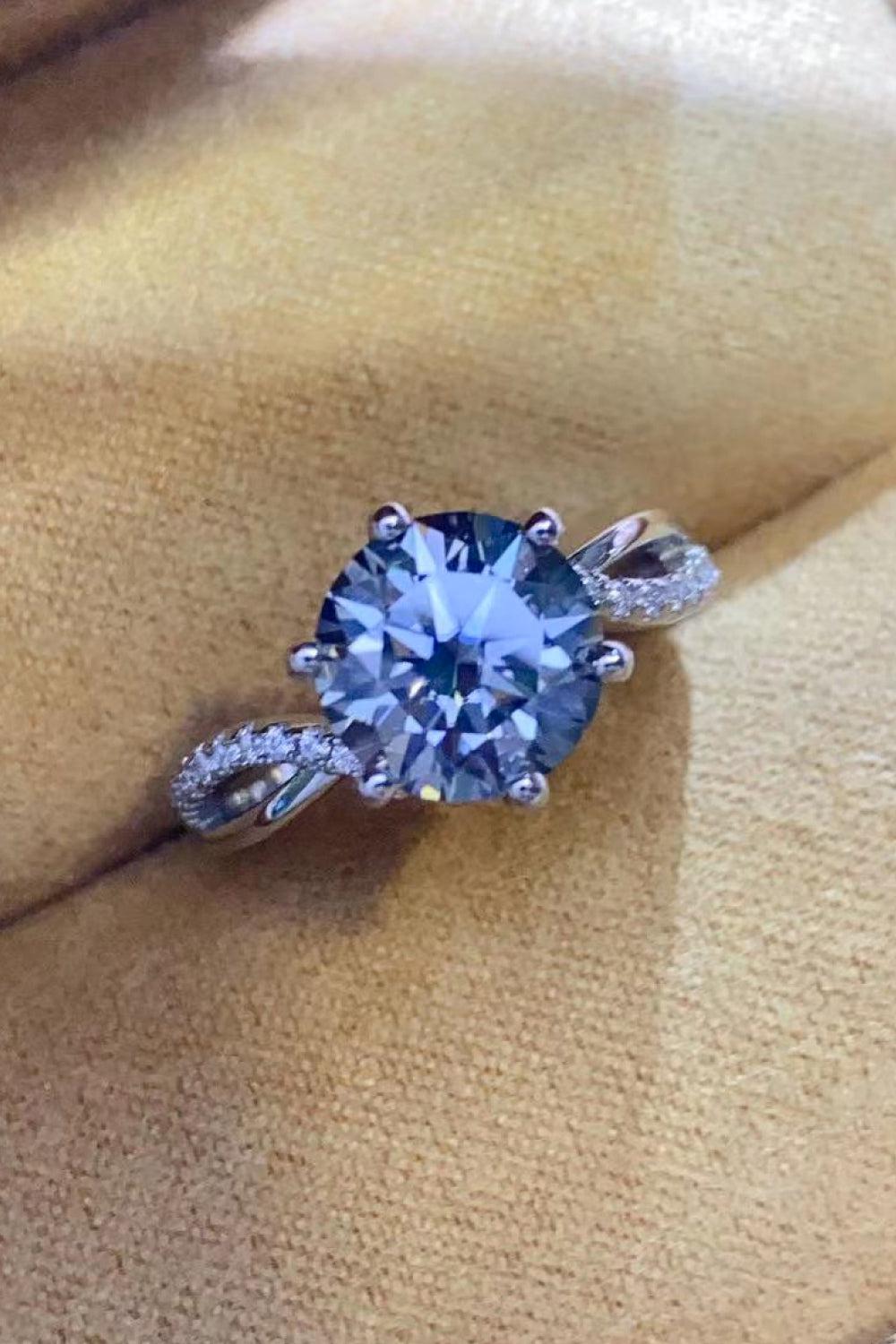 2 Carat Moissanite Ring in Smokey Gray BLUE ZONE PLANET