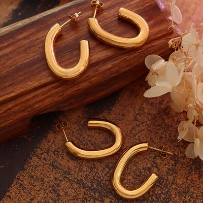 Blue Zone Planet | Titanium Steel Gold-Plated Earrings BLUE ZONE PLANET