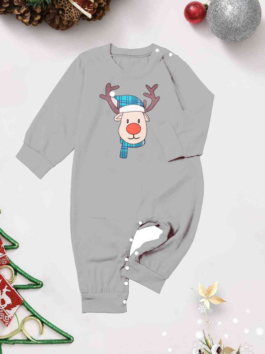 Rudolph Graphic Long Sleeve Top and Plaid Pants Set BLUE ZONE PLANET