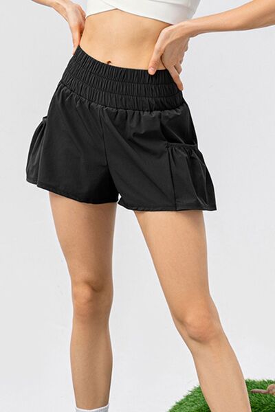 Blue Zone Planet | Elastic Waist Pocketed Active Shorts BLUE ZONE PLANET