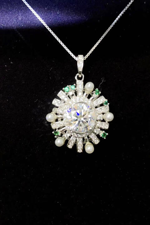 2 Carat Moissanite 925 Sterling Silver Necklace BLUE ZONE PLANET