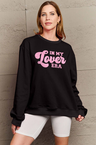 Blue Zone Planet | Simply Love Full Size IN MY LOVER ERA Round Neck Sweatshirt BLUE ZONE PLANET