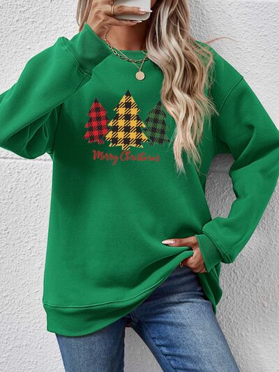 MERRY CHRISTMAS Dropped Shoulder Sweatshirt BLUE ZONE PLANET