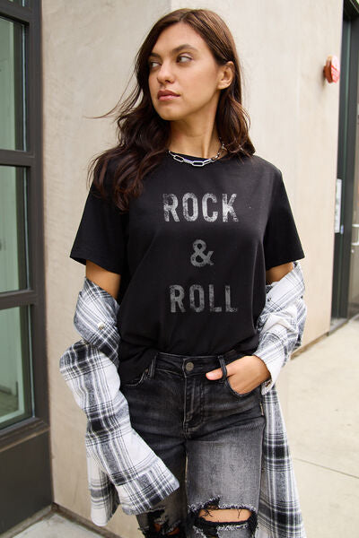 Blue Zone Planet | Simply Love Full Size ROCK & ROLL Short Sleeve T-Shirt BLUE ZONE PLANET