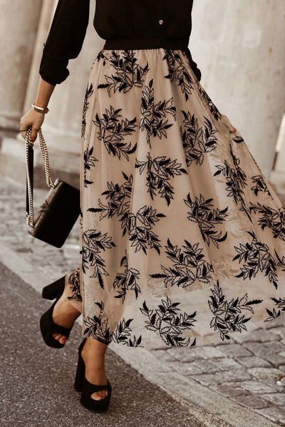 Blue Zone Planet | Embroidered High Waist Maxi Skirt BLUE ZONE PLANET
