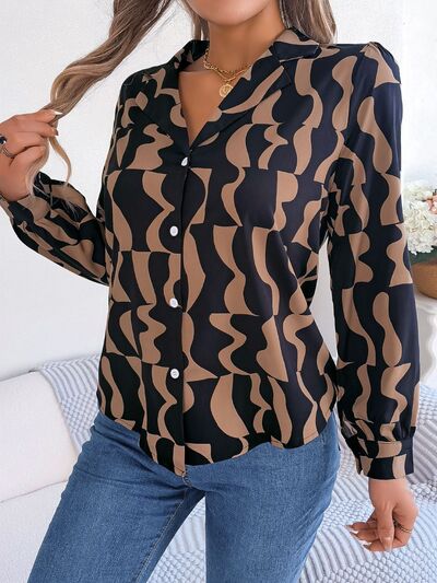 Blue Zone Planet | Printed Button Up Long Sleeve Shirt BLUE ZONE PLANET