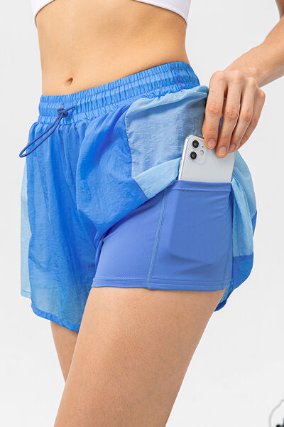 Blue Zone Planet | Color Block Drawstring Active Shorts BLUE ZONE PLANET
