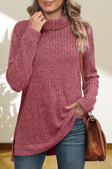 Turtleneck High Low Top BLUE ZONE PLANET