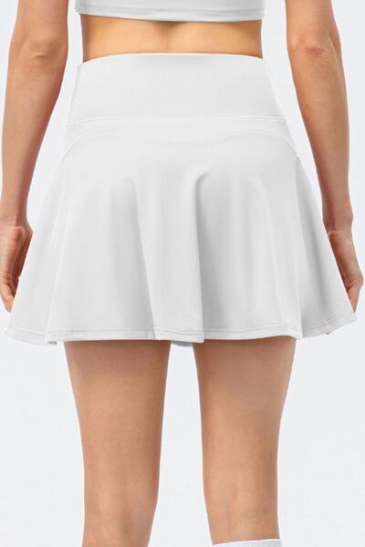 High Waist Wide Waistband Active Skirt BLUE ZONE PLANET