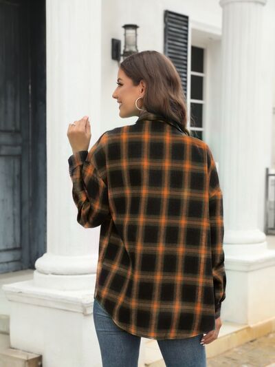 Blue Zone Planet | Plaid Button Up Pocketed Shirt BLUE ZONE PLANET