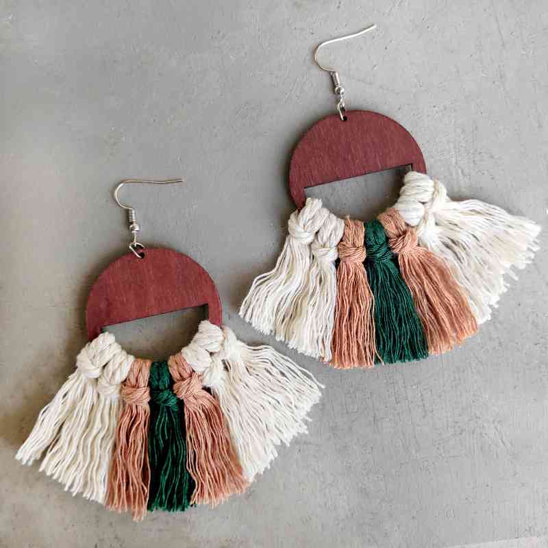 Tassel Detail Drop Earrings BLUE ZONE PLANET