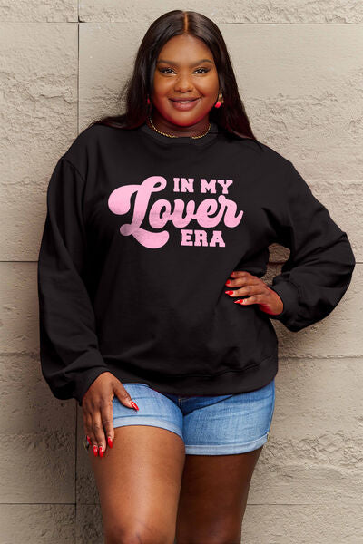Blue Zone Planet | Simply Love Full Size IN MY LOVER ERA Round Neck Sweatshirt BLUE ZONE PLANET