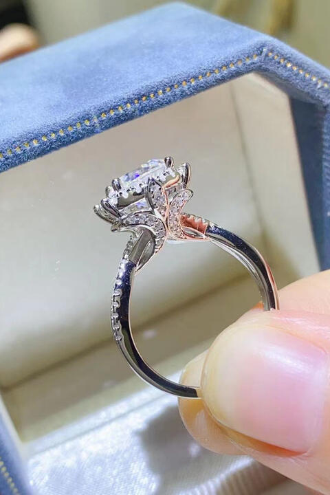 2 Carat Moissanite 925 Sterling Silver Ring BLUE ZONE PLANET