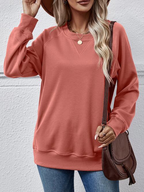 Round Neck Long Sleeve Sweatshirt BLUE ZONE PLANET