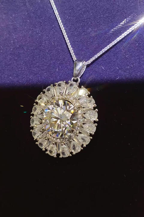 5 Carat Moissanite 925 Sterling Silver Necklace BLUE ZONE PLANET