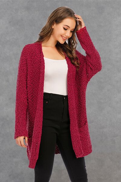 Blue Zone Planet | Pocketed Open Front Long Sleeve Cardigan BLUE ZONE PLANET