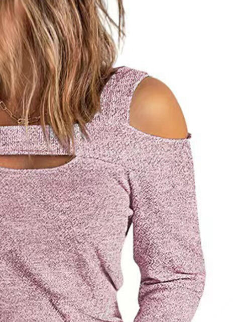 Full Size Cutout Cold Shoulder Blouse BLUE ZONE PLANET