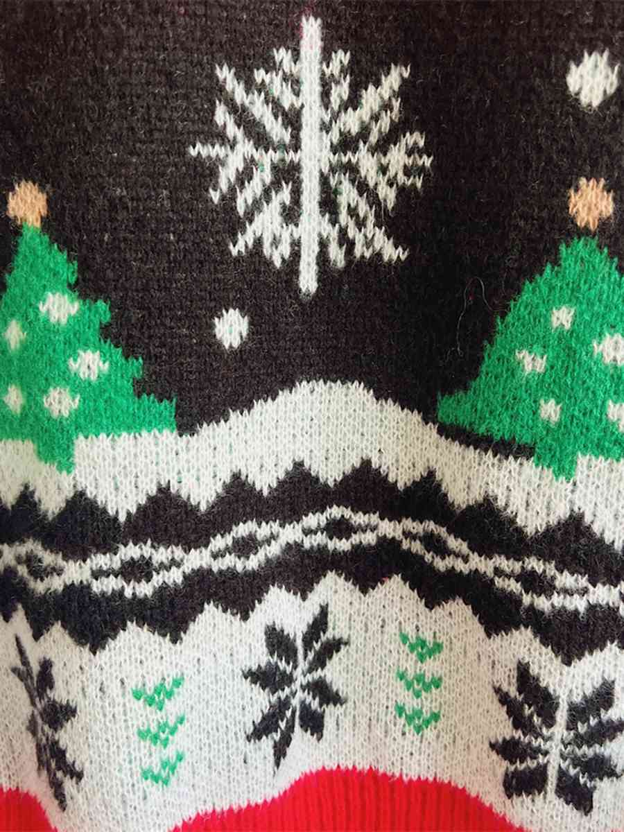 Christmas Element Long Sleeve Sweater BLUE ZONE PLANET