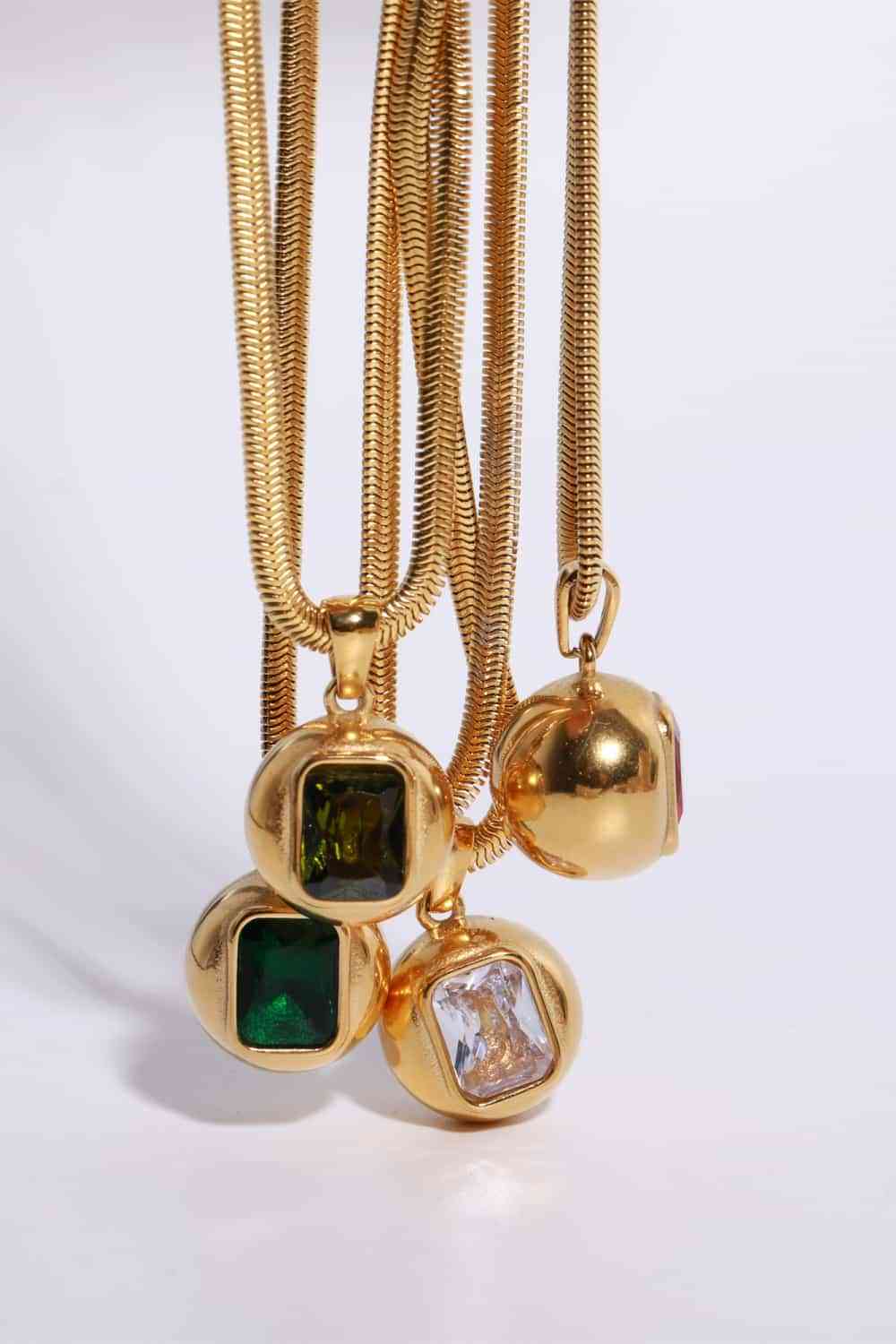 Blue Zone Planet | Zircon 18K Gold-Plated Geometrical Shape Pendant Necklace BLUE ZONE PLANET