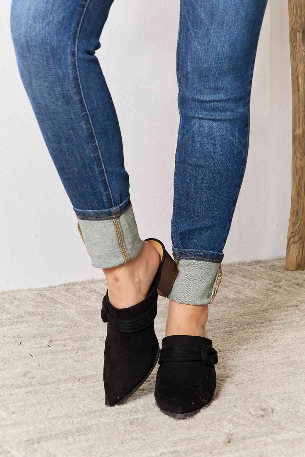 East Lion Corp Pointed-Toe Braided Trim Mules BLUE ZONE PLANET