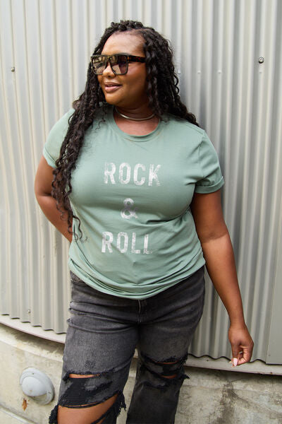 Blue Zone Planet | Simply Love Full Size ROCK & ROLL Short Sleeve T-Shirt BLUE ZONE PLANET