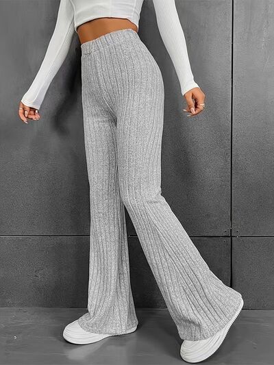 Blue Zone Planet | Ribbed High Waist Bootcut Pants BLUE ZONE PLANET