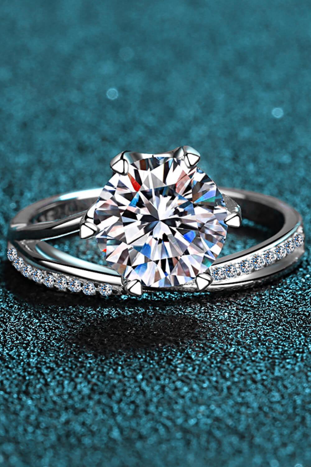 3 Carat Moissanite 6-Prong Ring BLUE ZONE PLANET