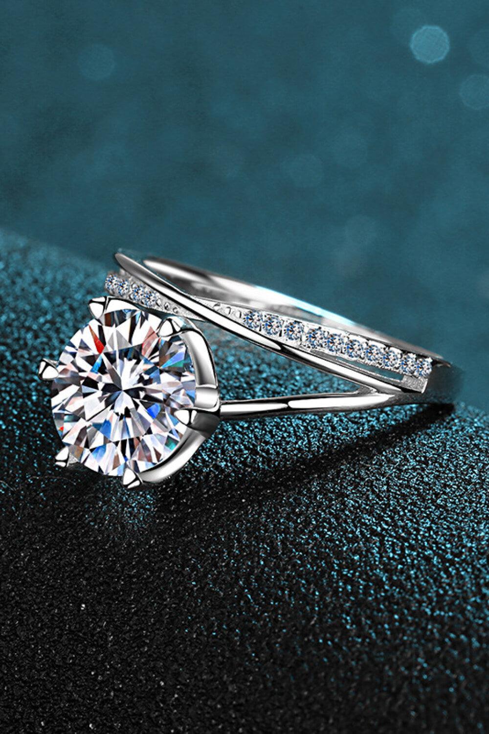 3 Carat Moissanite 6-Prong Ring BLUE ZONE PLANET