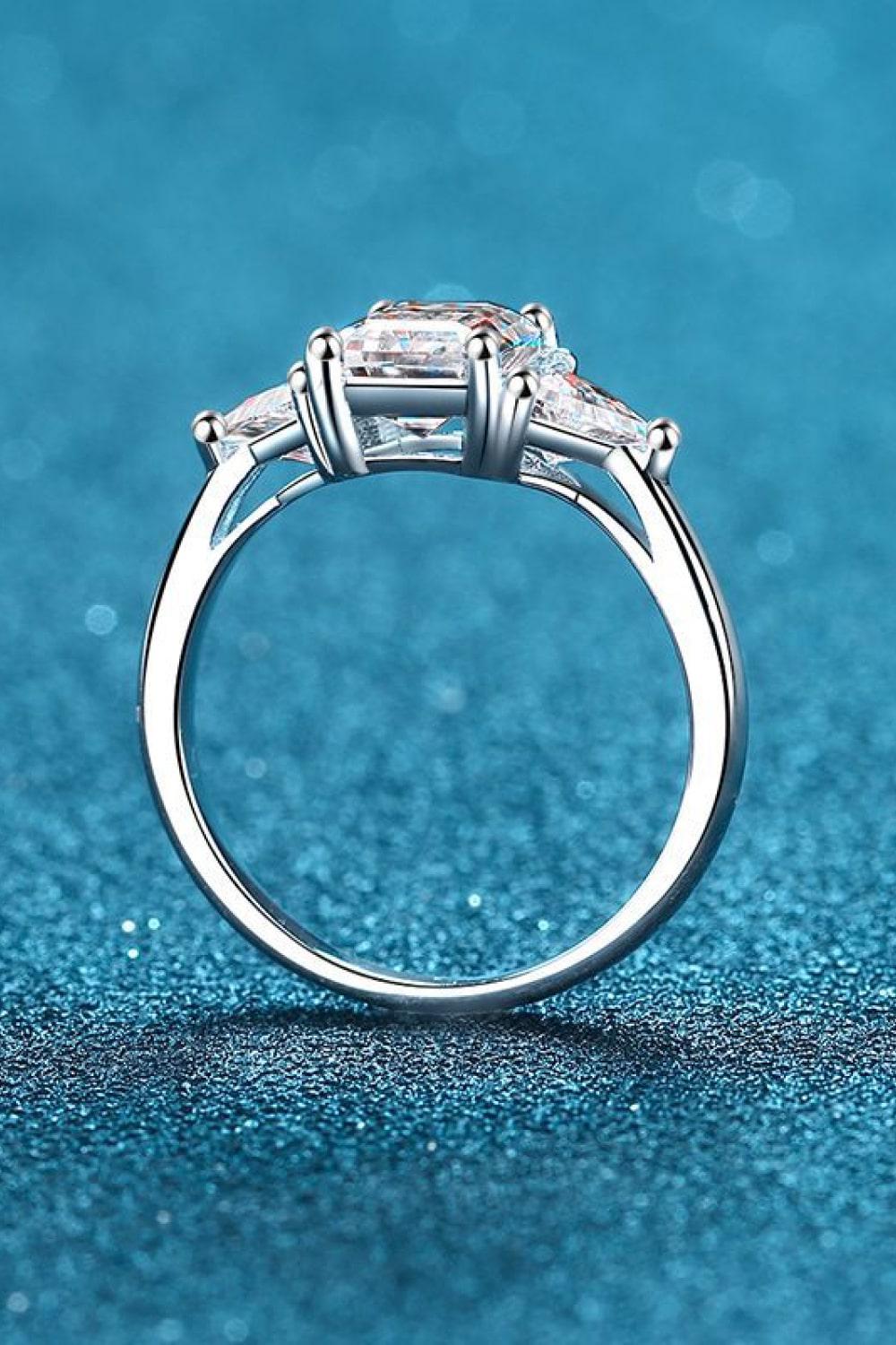 3 Carat Moissanite 925 Sterling Silver Rhodium-Plated Ring BLUE ZONE PLANET